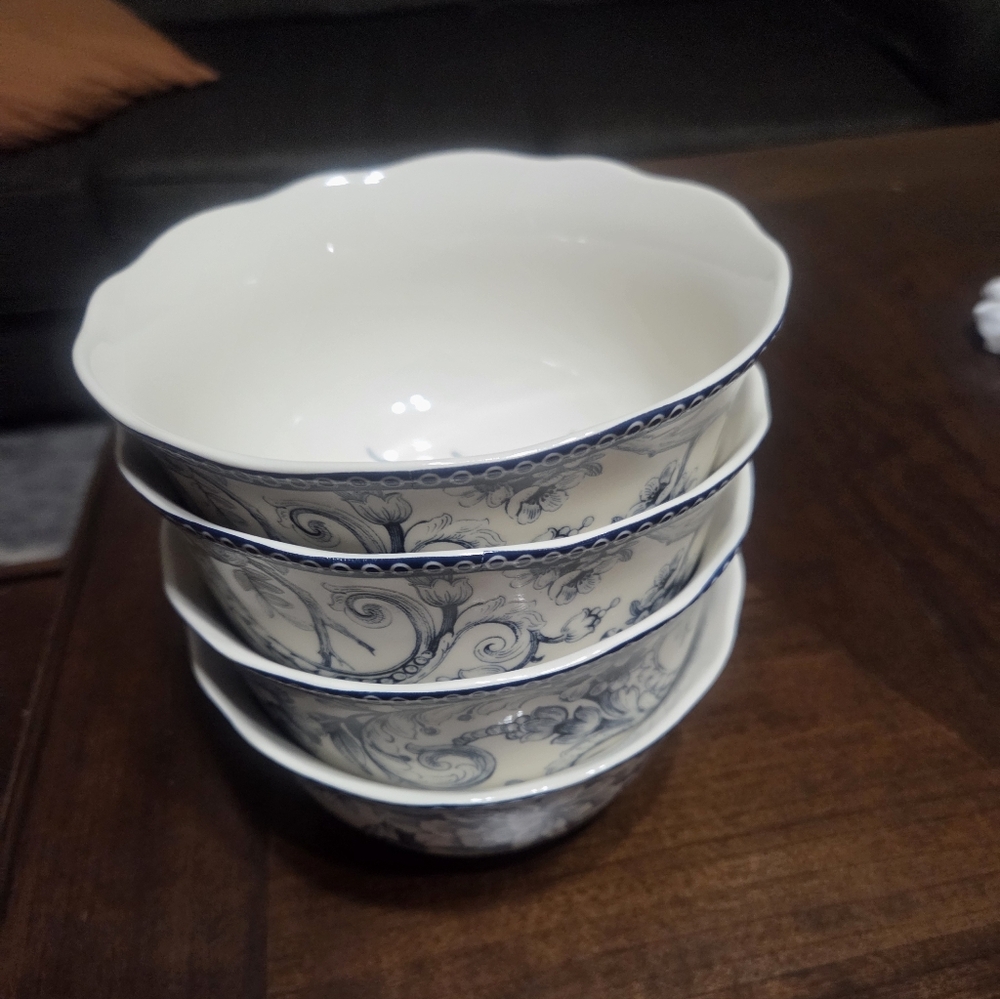 222 fifth dinnerware adelaide blue  bowls